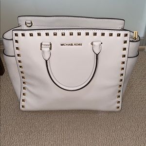 Michel Kors bag white with gold studs
